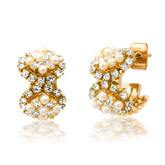 Tai Pearl and CZ Beaded Huggies
