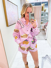 Striped Mardi Gras Icon Short