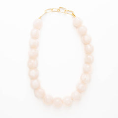 Iris Resin Bead Necklace Milky White