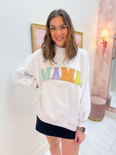Mama Mock Neck Sweatshirt Grey Multi