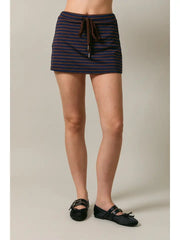 Downtown Striped Mini Skort