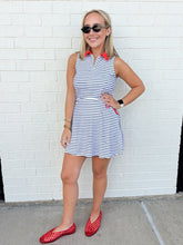 The Easton Dress Navy Stripe