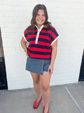 Victoria Striped Cuffed Sleeve Top