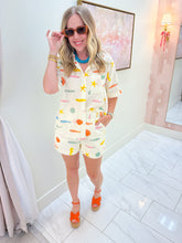 Multi Fish Shirt Button Up Top