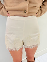 Ivory High Waist Lace Trim Short