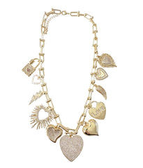 Fancy Heart Charm Necklace