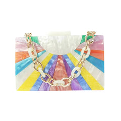 Celeste Acrylic Clutch Bag-White