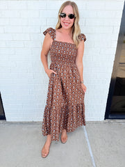 Floral Poplin Smock Tier Dress