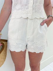 Lyla Shorts White Eyelet Embroidery