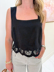 ZS Charlene Embroidered Linen Top