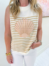 Sequin Shell Striped Knit Tank