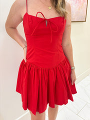 Front Bow Flare Mini Dress
