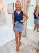 Most Likely Embroidered Denim Skirt