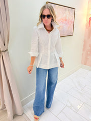 Polly Peplum Button Down Shirt