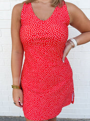 The Campbell Dress Tomato Dot