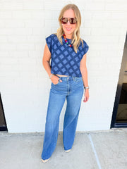 Denim Eyelet Greta Top