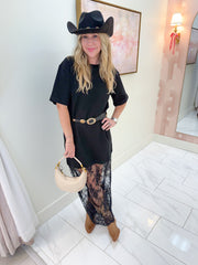 Lace Bottom T-shirt Dress