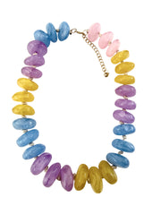 Delray Chunky Beaded Necklace- Purple/Blue Mix