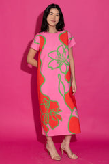 Elliot Dress Fuchsia Outline