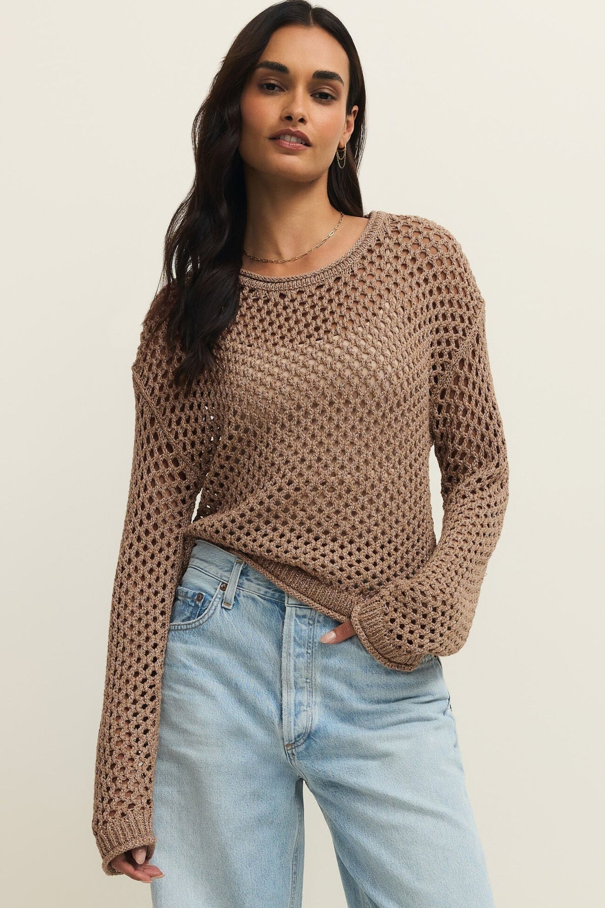 ZS Cala Shimmer Crochet Sweater