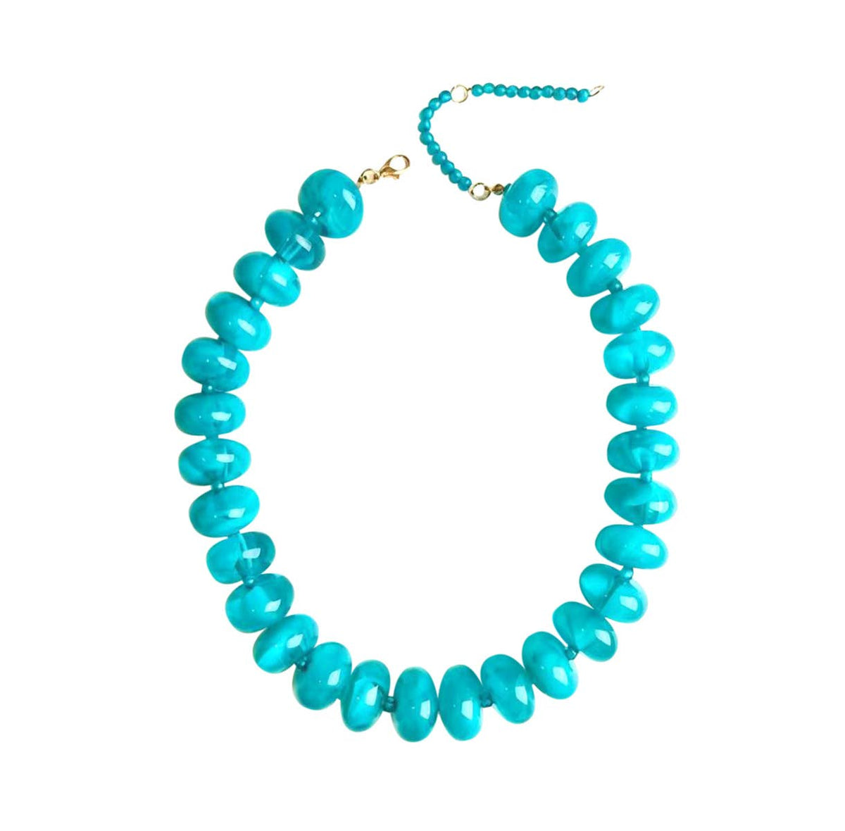 Bailey Chunky Beaded Necklace- Teal