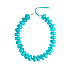 Bailey Chunky Beaded Necklace- Teal