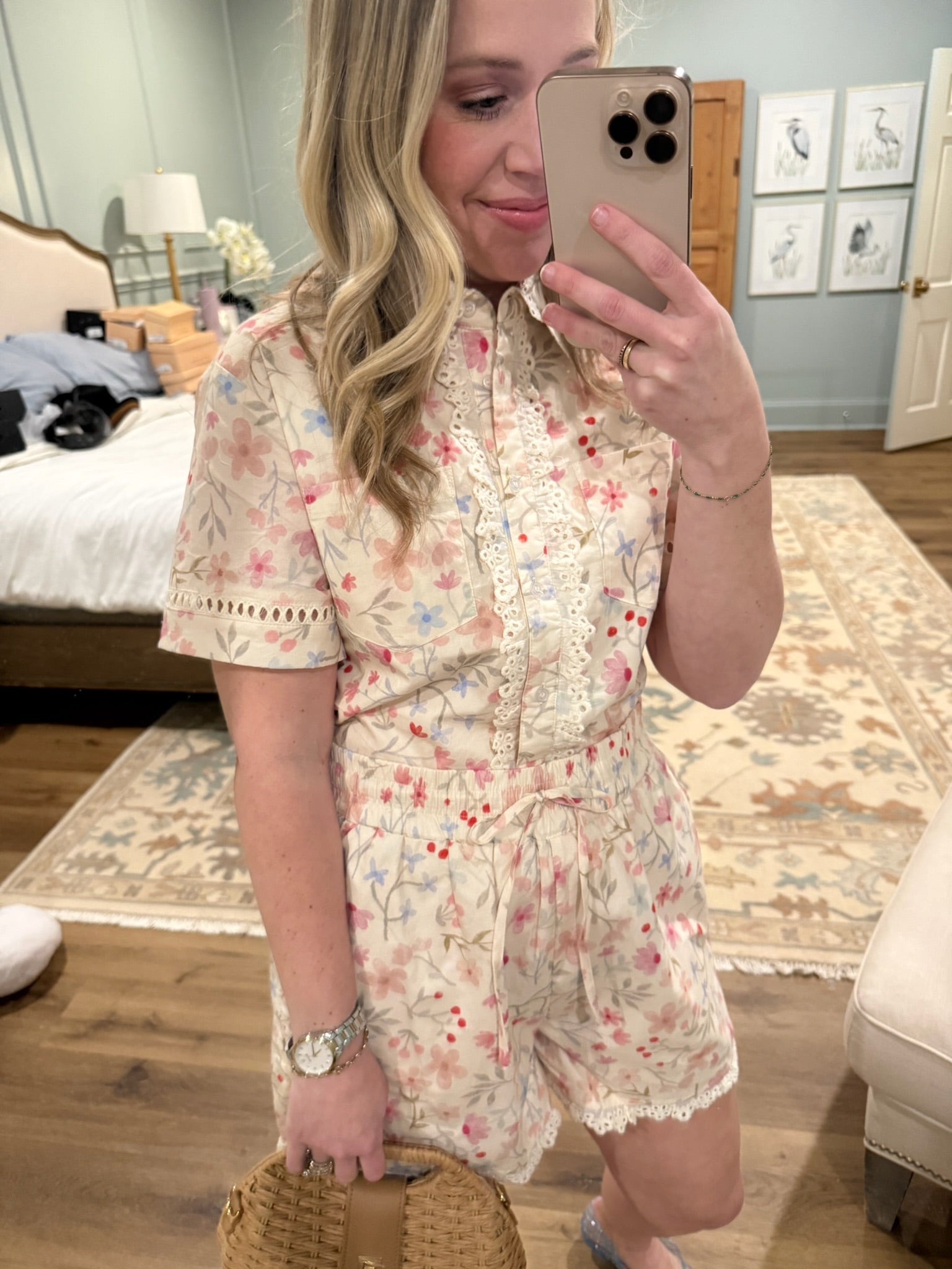 Jacinda Scallop Trim Floral Short