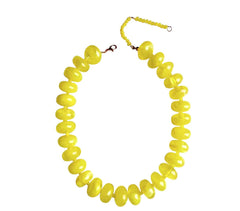 Bailey Chunky Beaded Necklace-Yellow