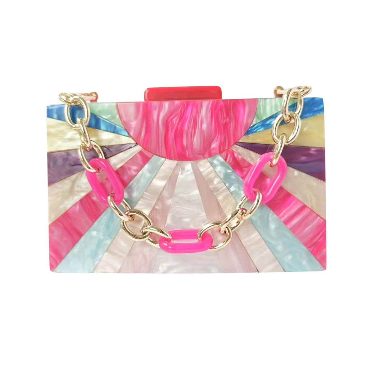 Celeste Acrylic Clutch Bag-Pink
