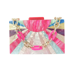 Celeste Acrylic Clutch Bag-Pink