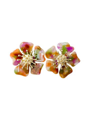 Torunn Flower Earrings-Orange Mix