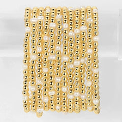 4mm Bead & Pearl Stretch Bracelet