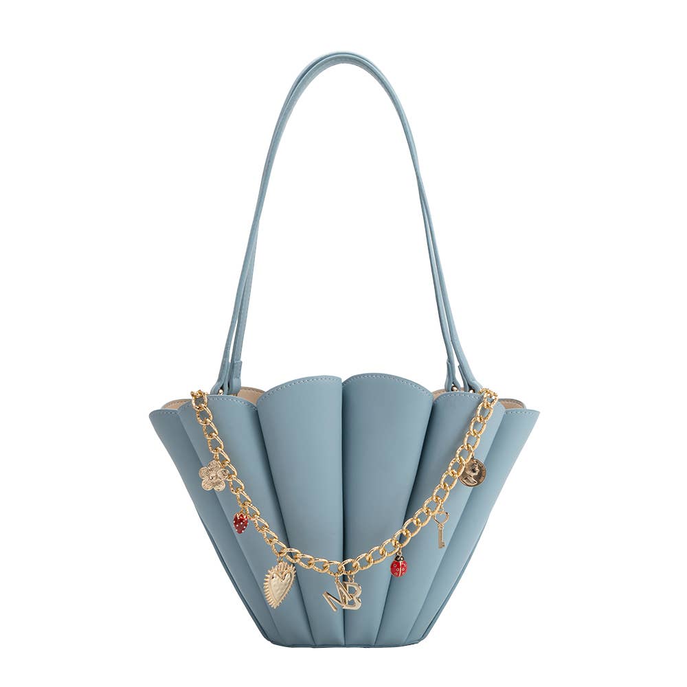 Shellie Blue Vegan Leather Shoulder Bag