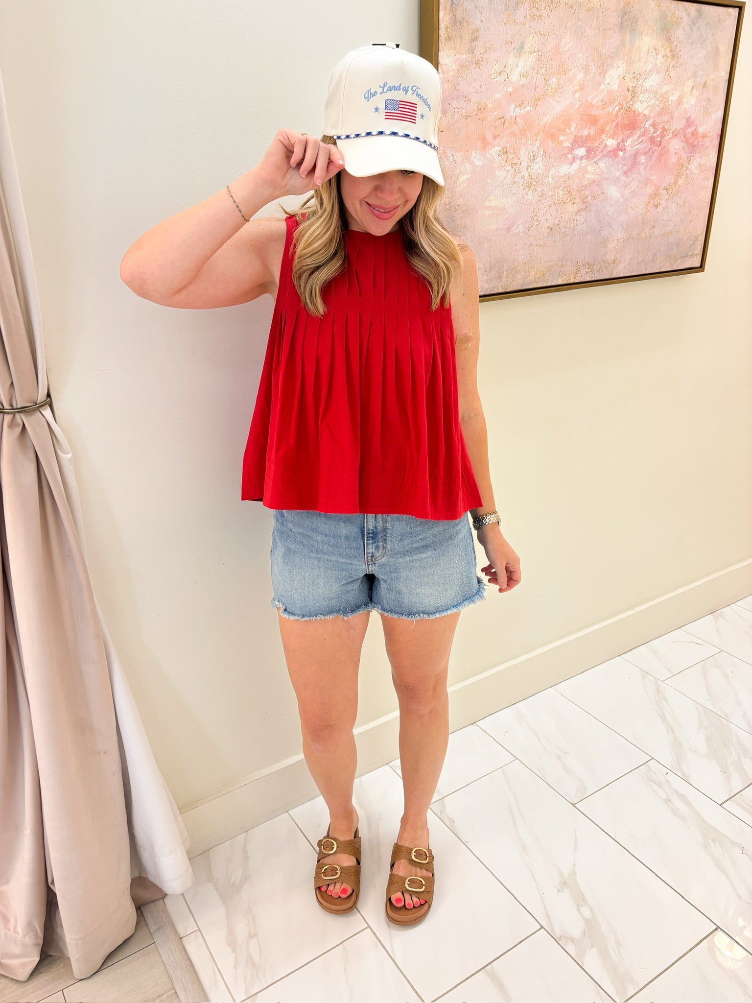 Carter Pleated Sleeveless Top