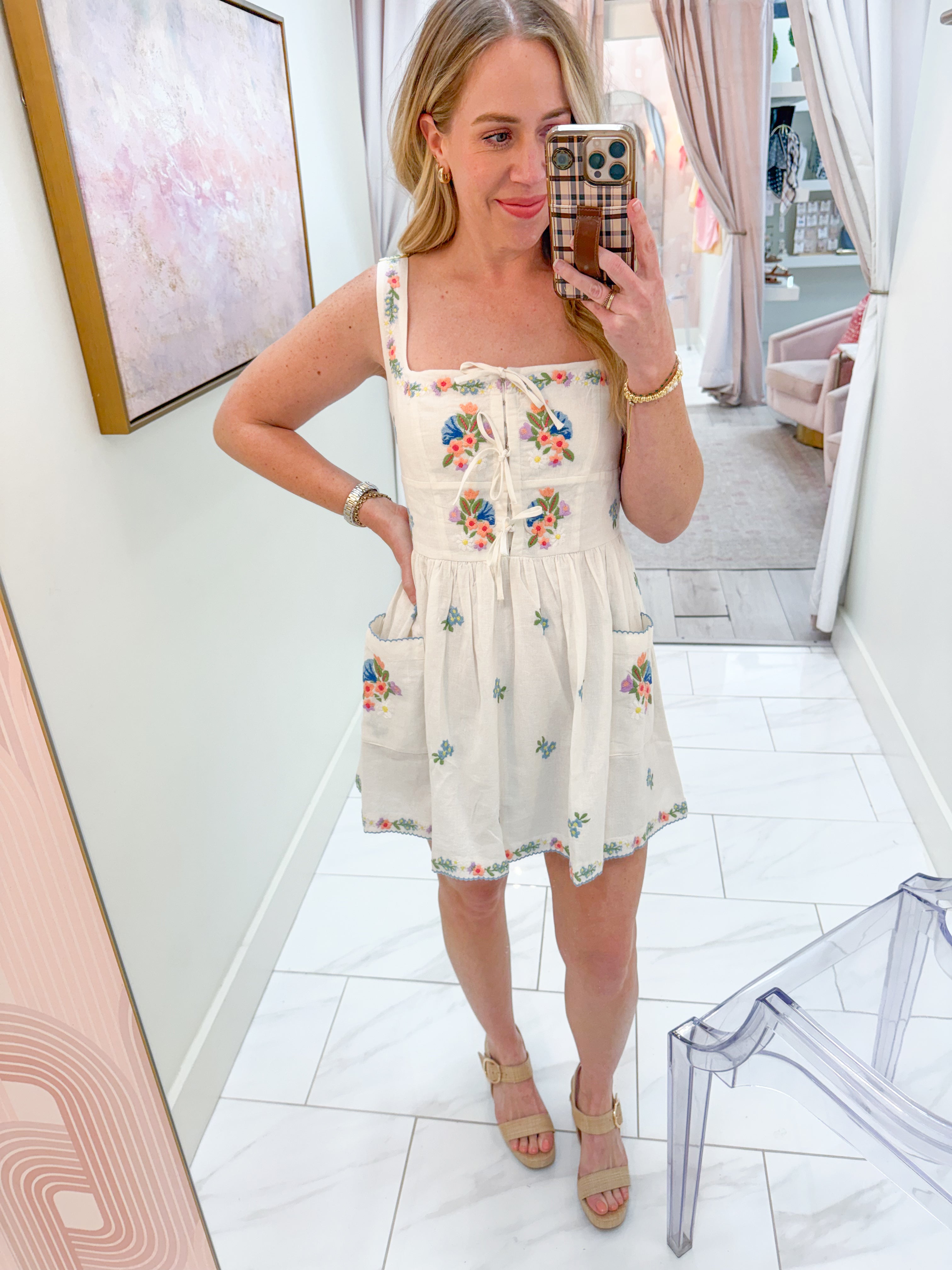 Demi Mini Dress Wild Meadow Emboridery