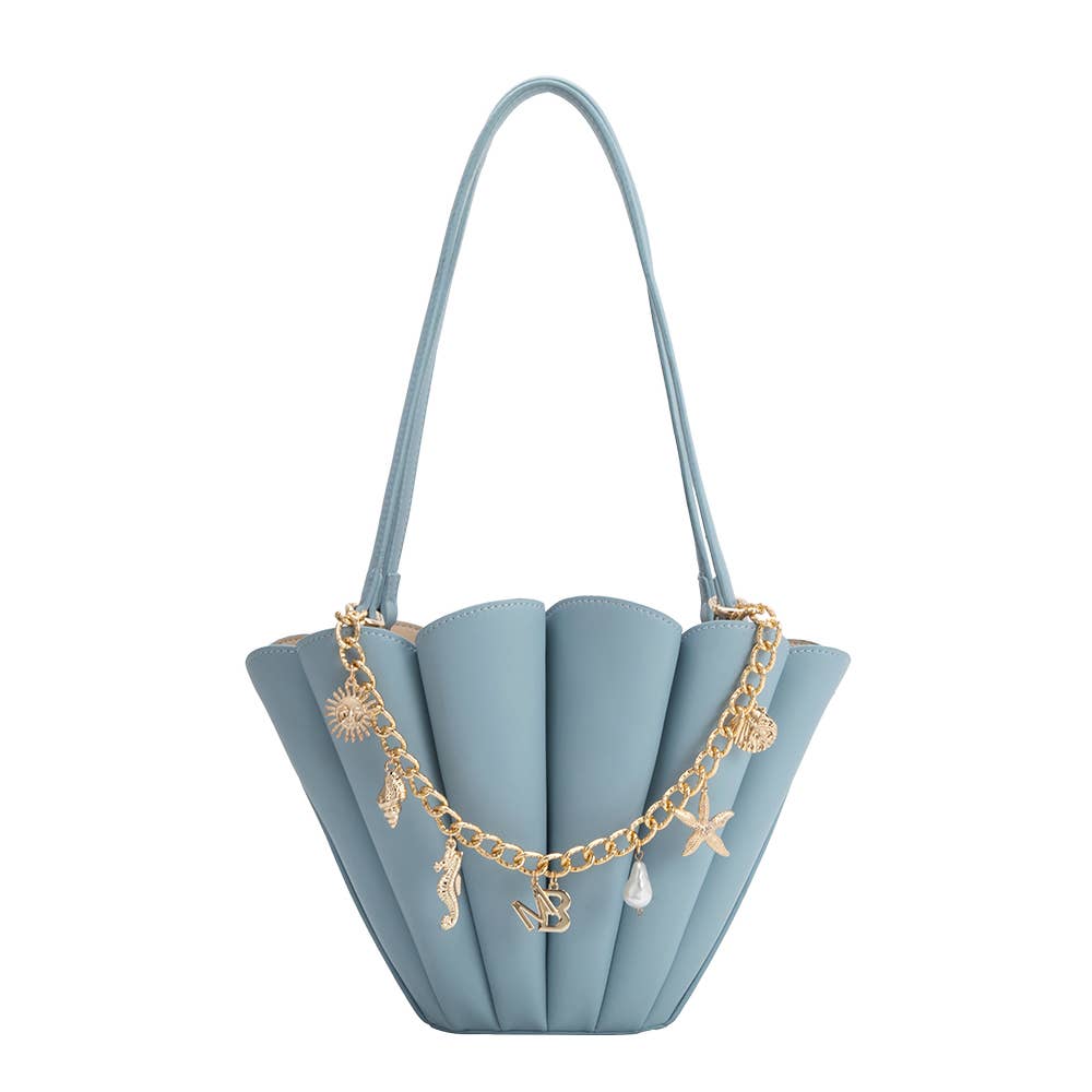 Shellie Blue Vegan Leather Shoulder Bag