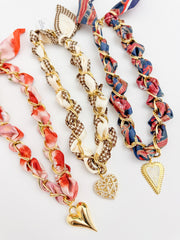Carson Chain Woven Scarf Necklace