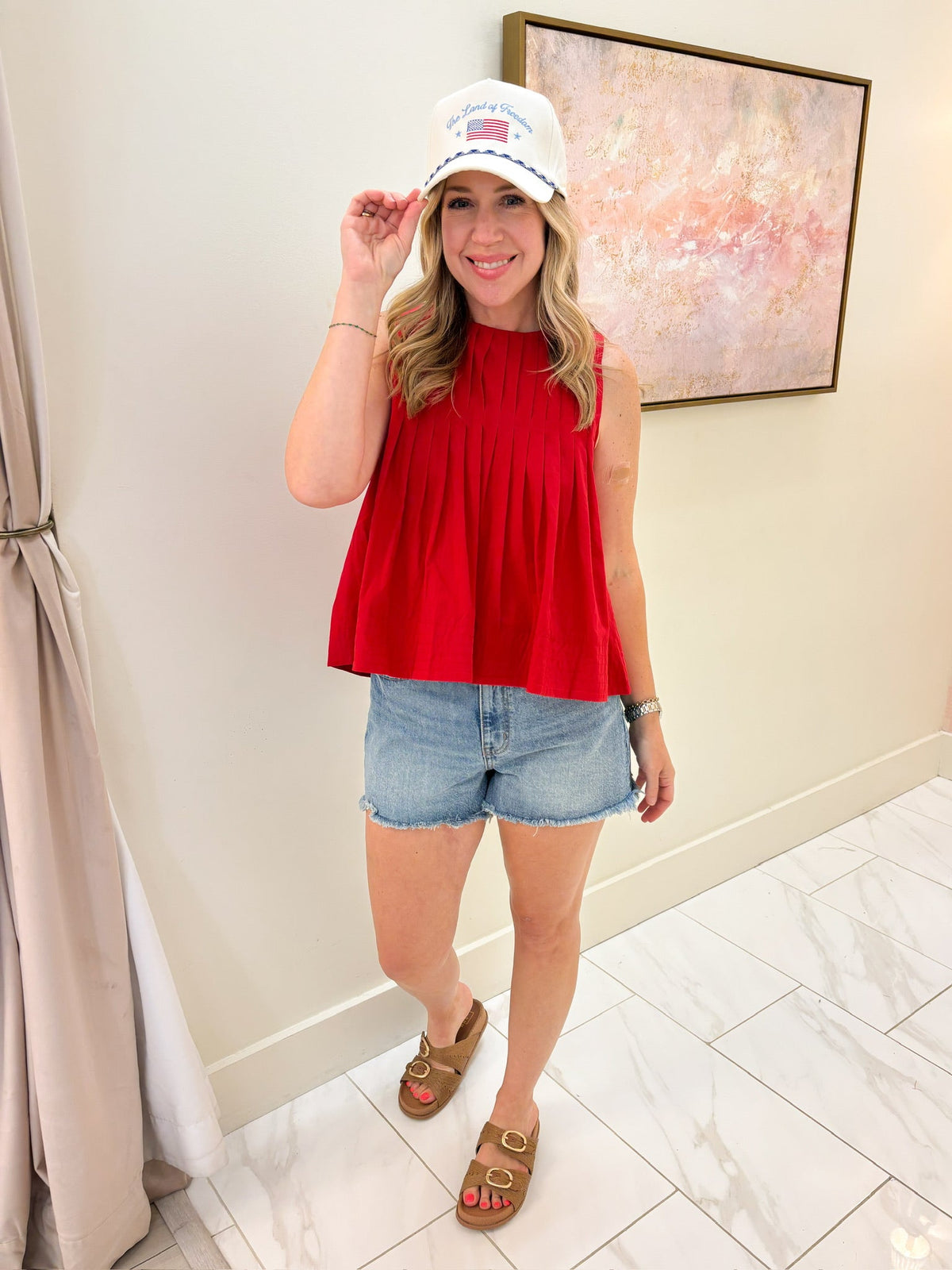 Carter Pleated Sleeveless Top