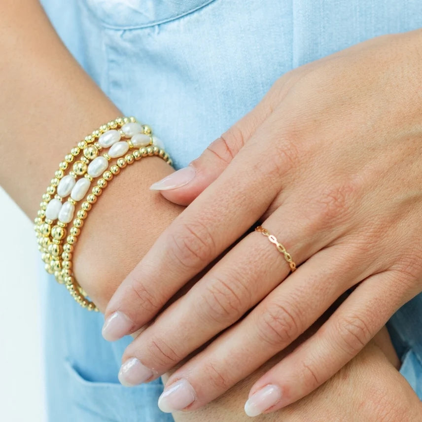 Perfectly Accented Pearl Stretch Bracelet