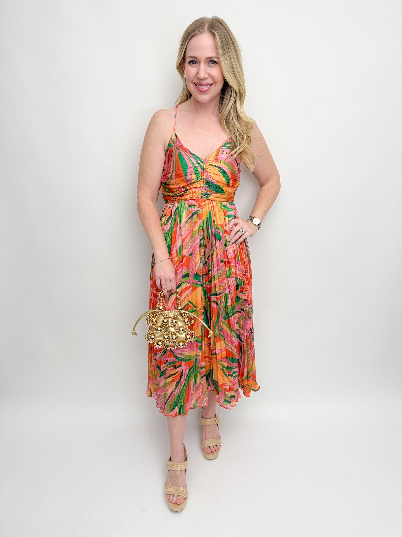Sunset Ridge Pleated Midi Dress