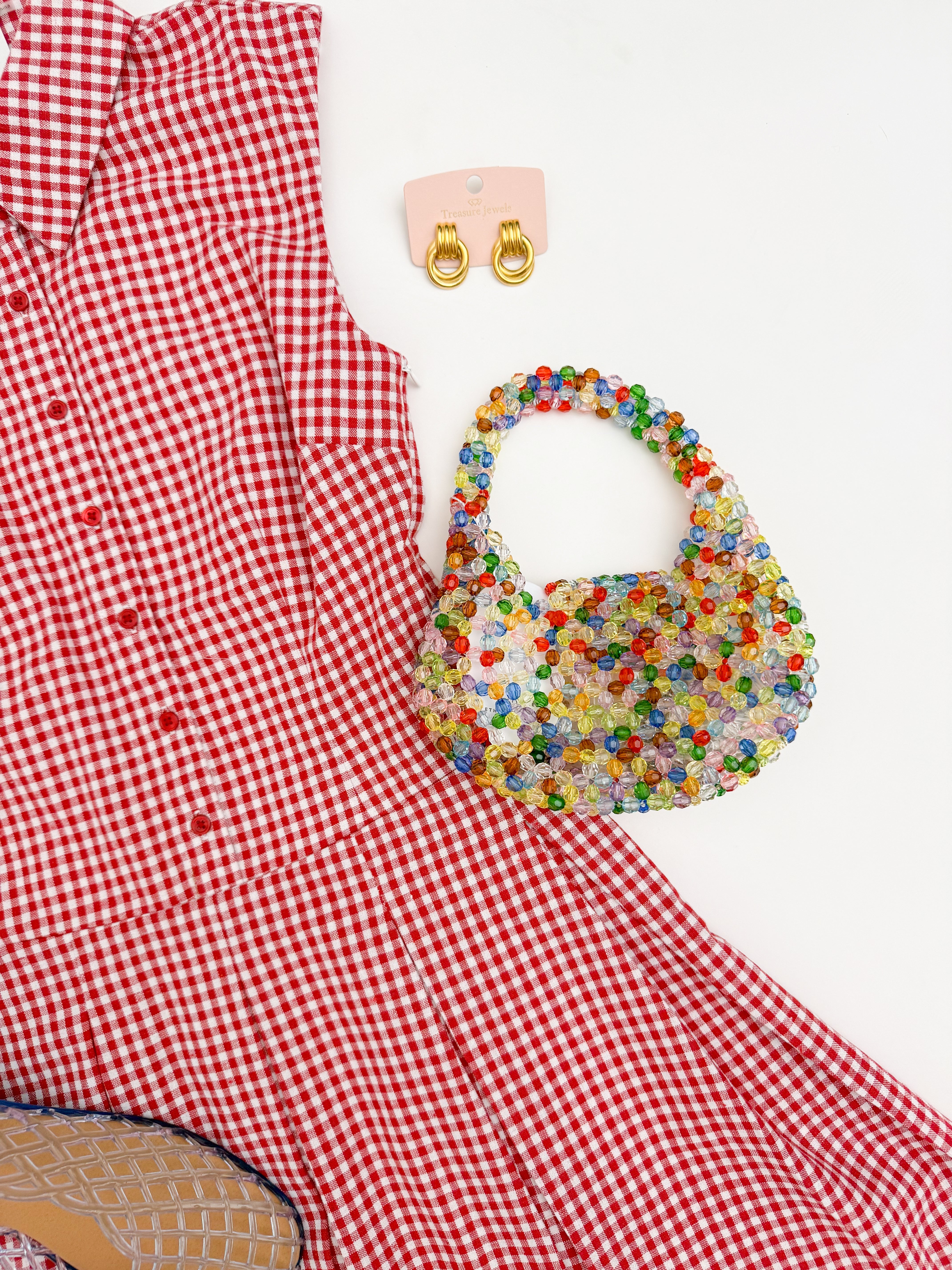 Georgia Gingham Pleat Mini Dress