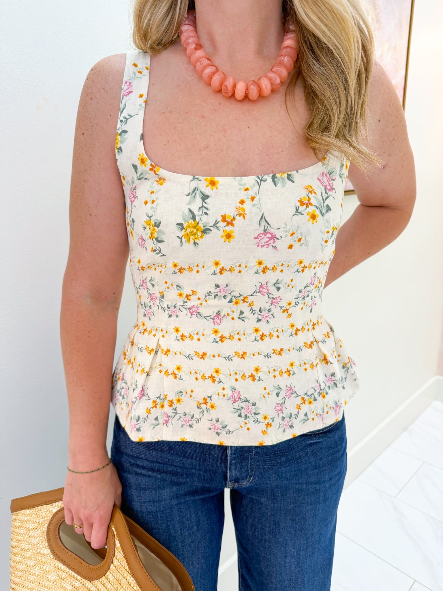 Marlee Floral Peplum Tank