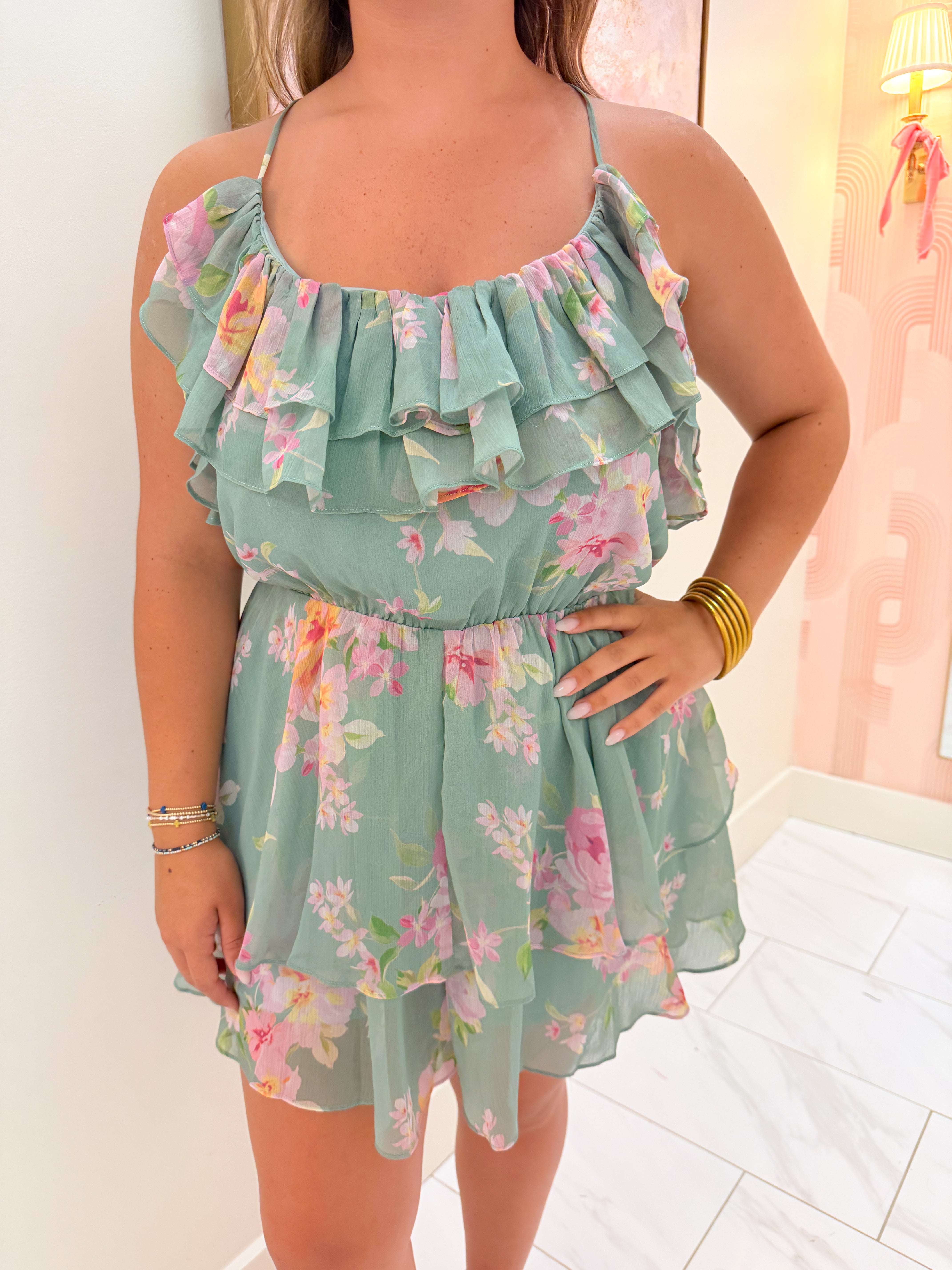 Desert Rose Ruffle Romper