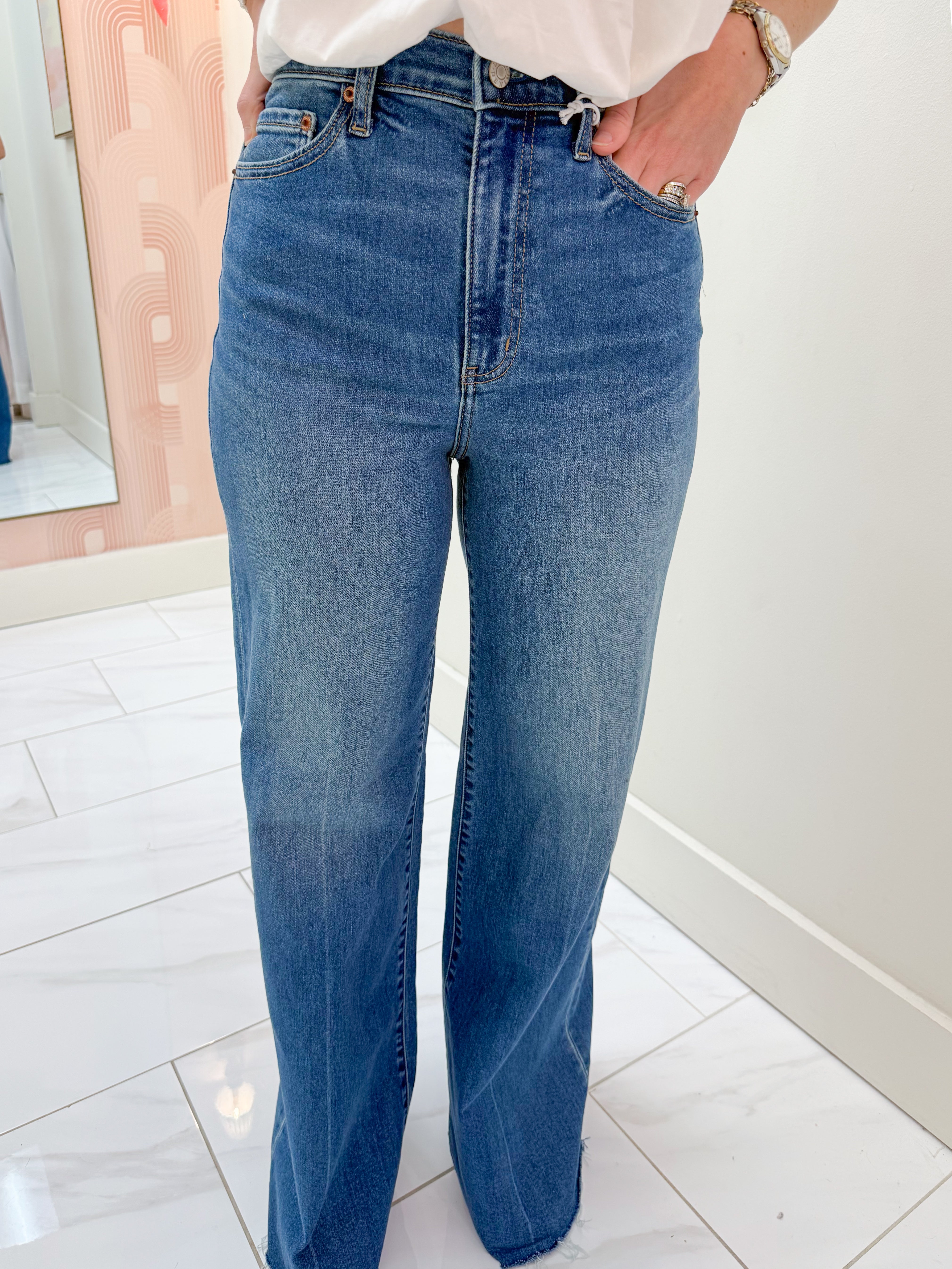 Far Out High Rise Wide Leg New Indigo