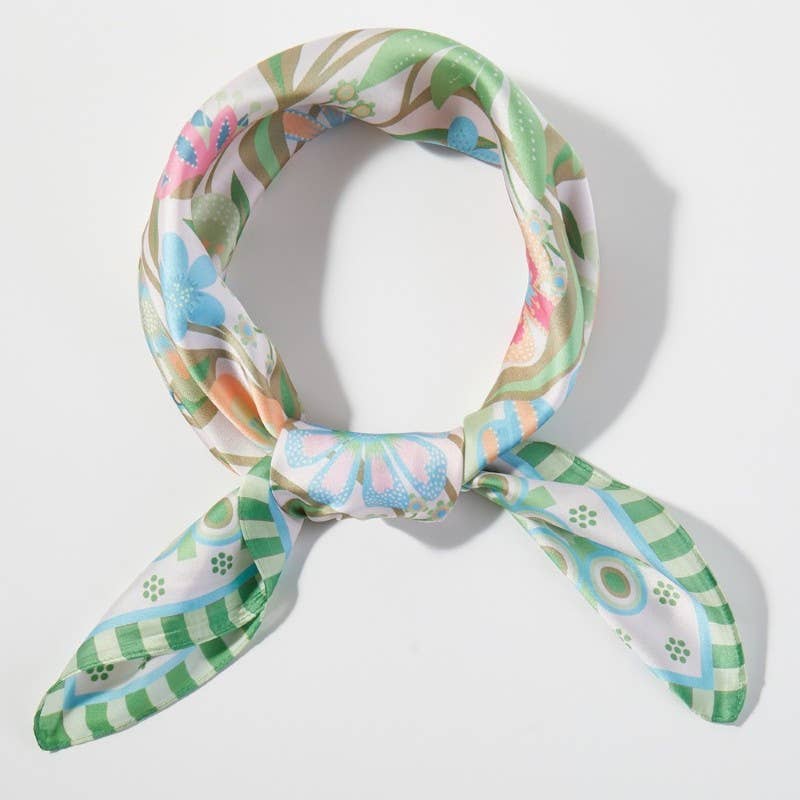 Assorted Flower Print Bandana Scarf