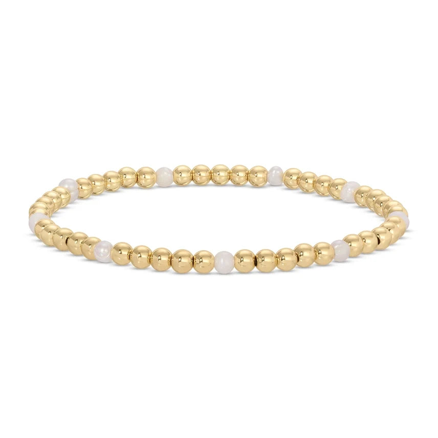 4mm Bead & Pearl Stretch Bracelet