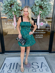Hannah Burnout Flared Mini Dress