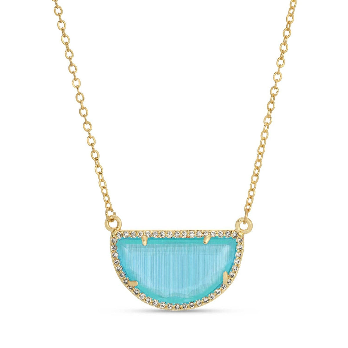 Delilah Half Circle Pavé Stone Necklace