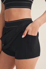 Waistband Contrast Skort