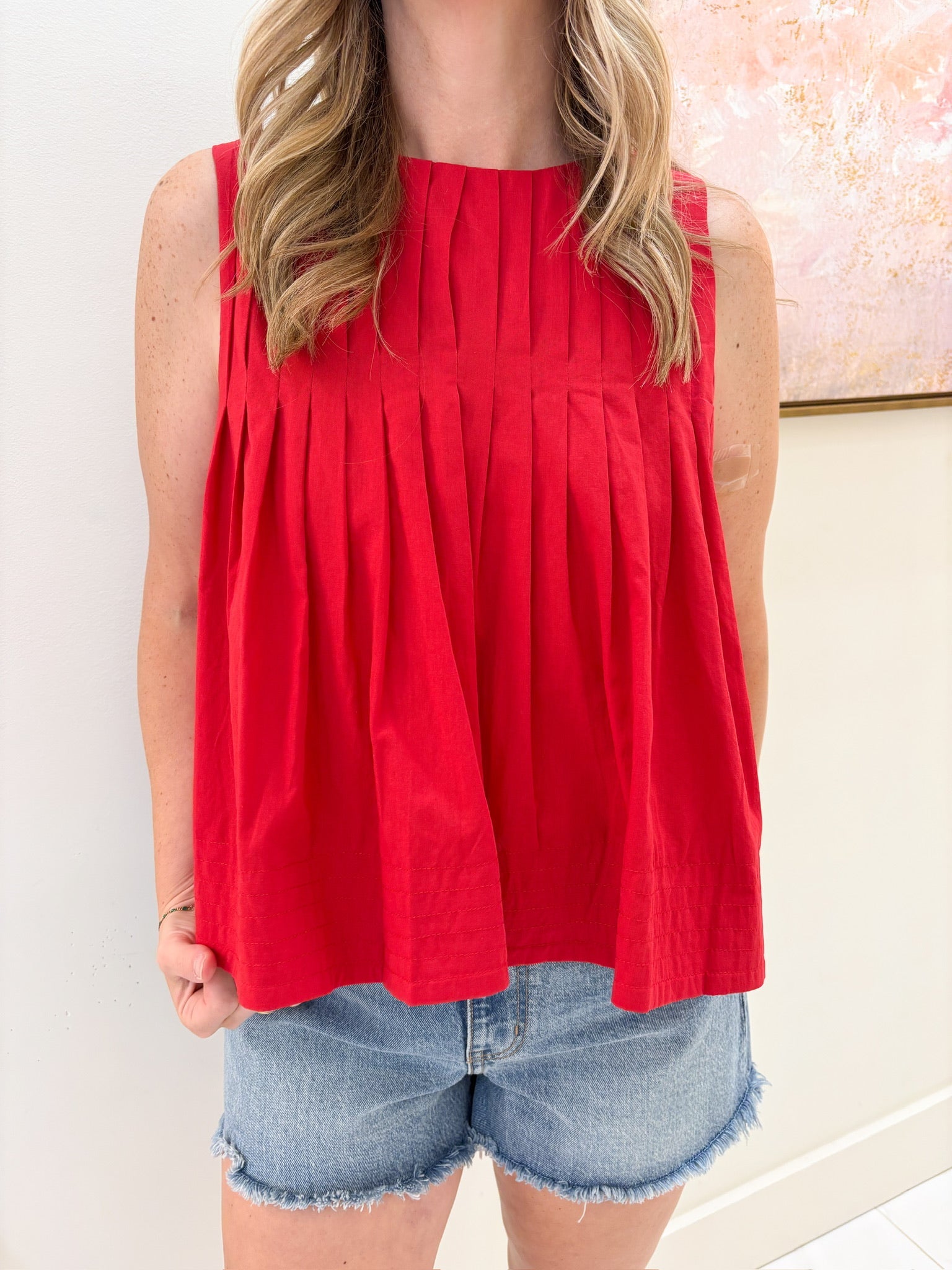 Carter Pleated Sleeveless Top